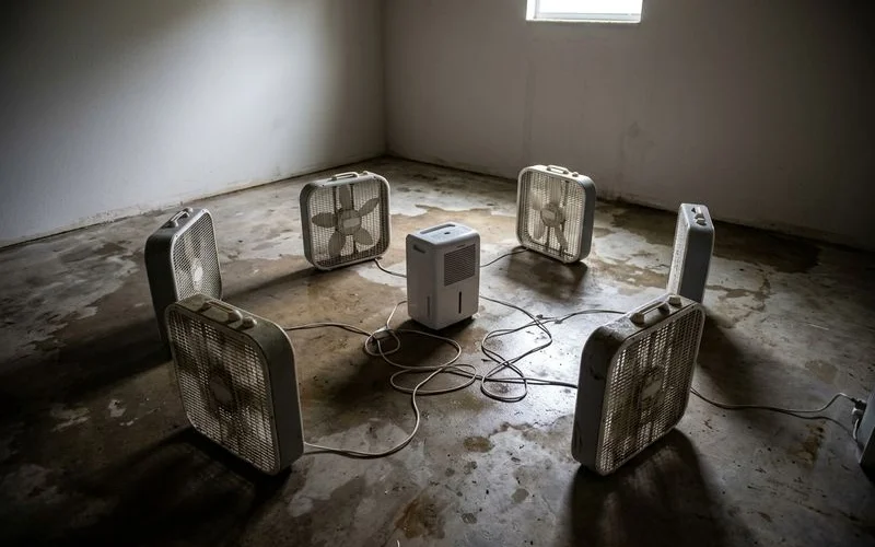 Fans and dehumidifiers deployed for mold prevention after flooding