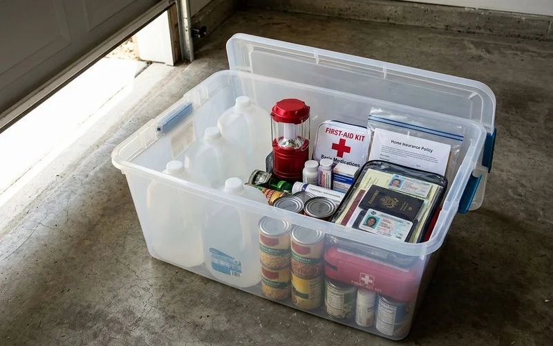 Hurricane emergency supply kit assembled for Cape Coral family